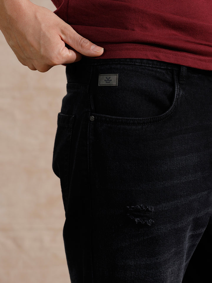 Distressed Heavy Fade Anti Fit Jeans | Dark Grey