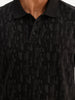 Slim Fit AOP Polo T-Shirt | Black