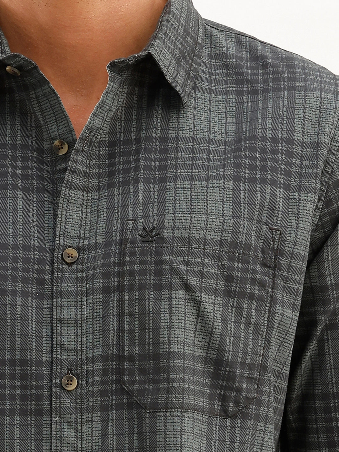 Regular Fit Checkered Shirt | Green