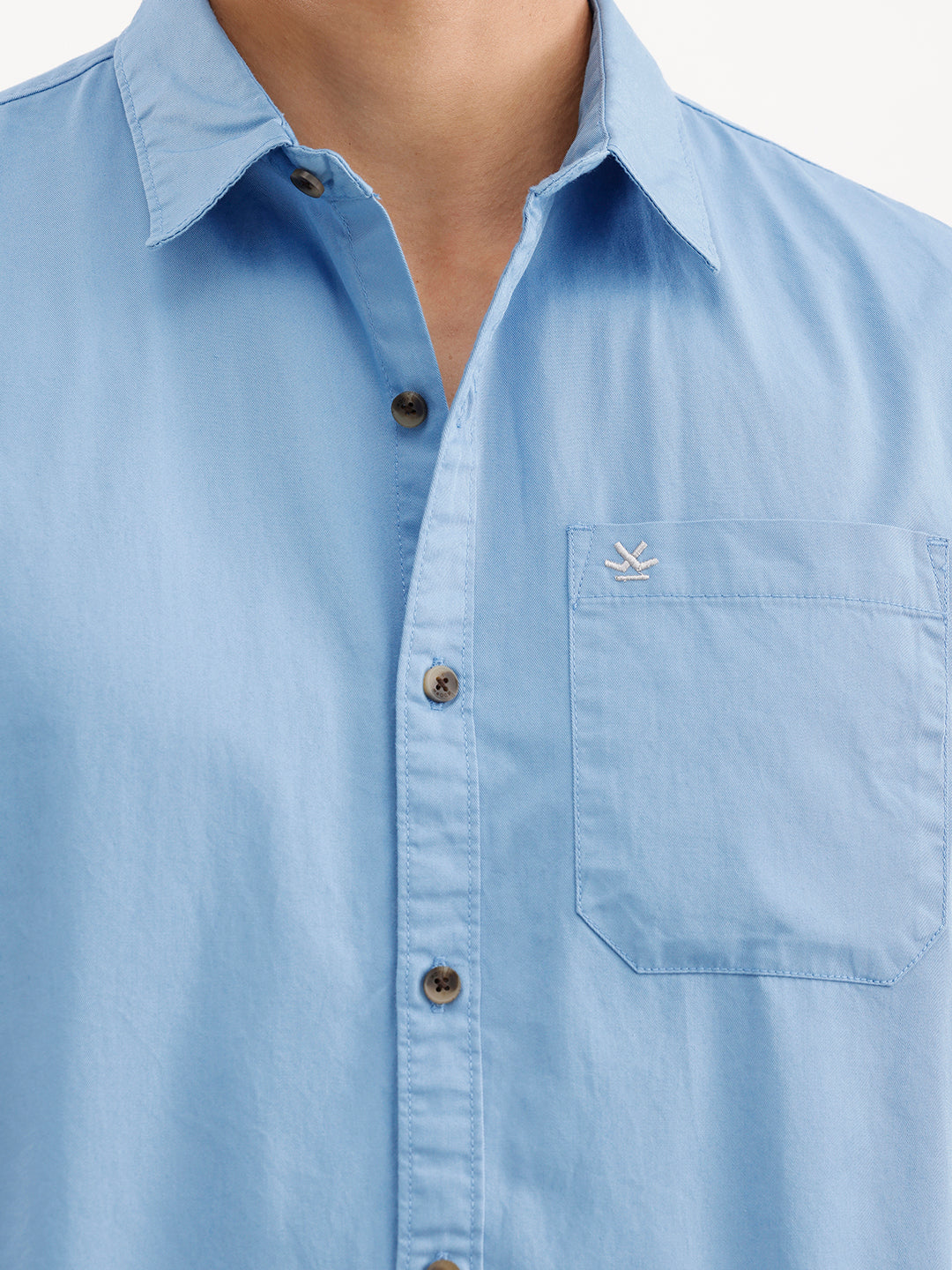 Solid Teal Casual Shirt