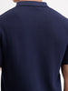 Slim Fit Flat Knit Polo T-Shirt | Navy