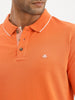 Regular Fit Tipping Collar Full Sleeve Polo T-Shirt | Orange