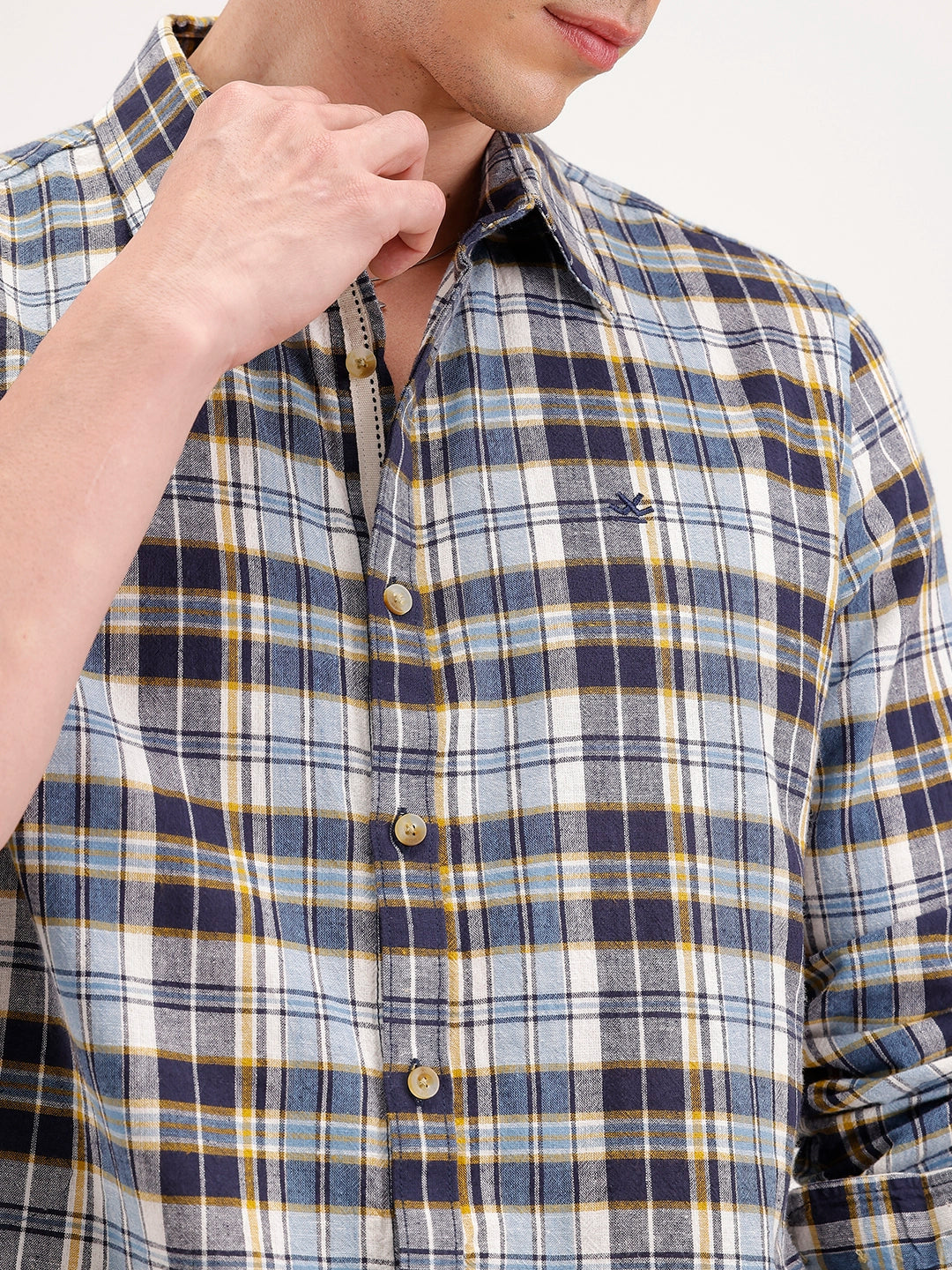 Slim Fit Checkered Shirt | Blue