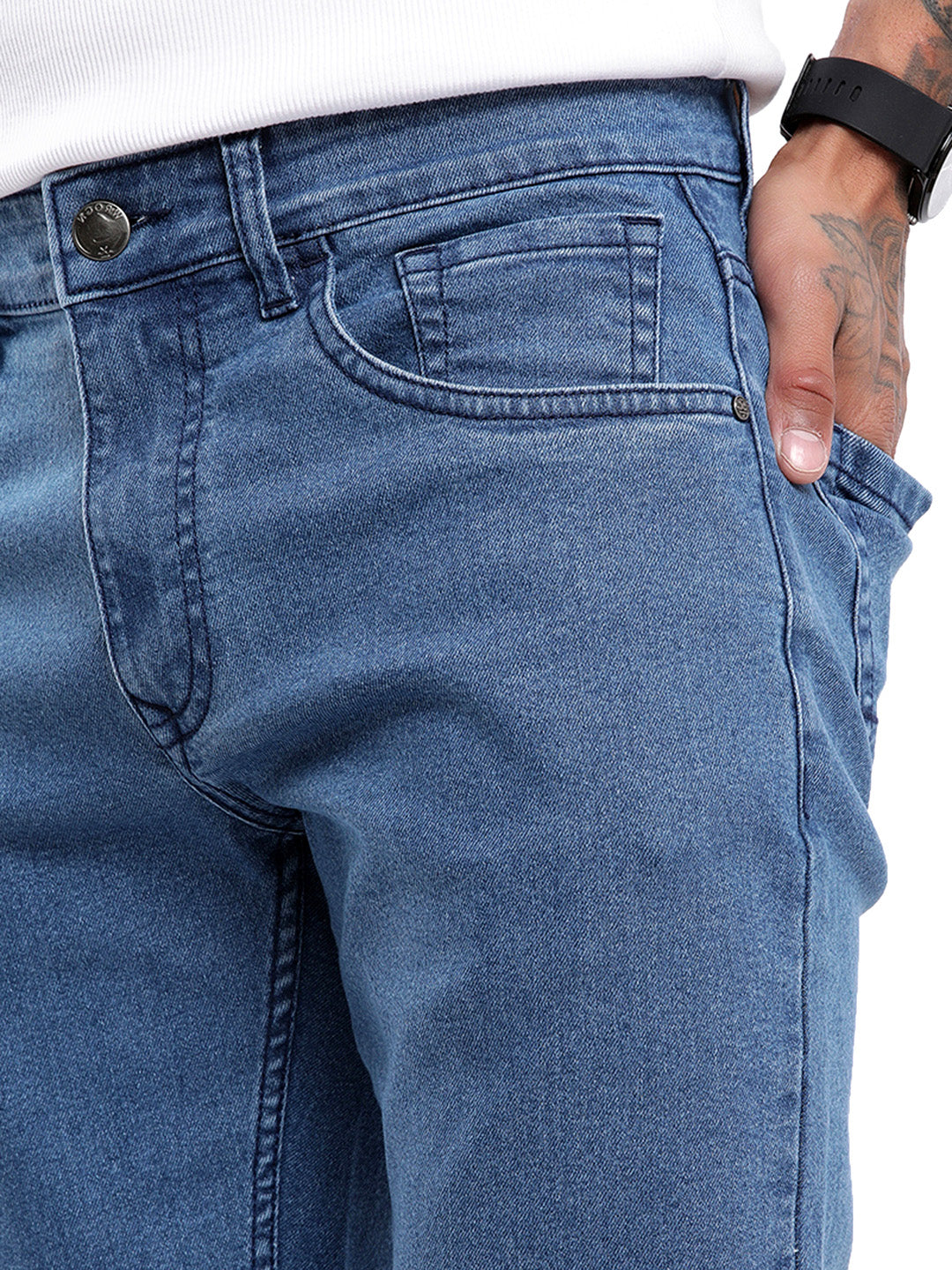 Classic Blue Five Pocket Twill Jeans