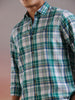 Checked Grids Casual Green Shirt