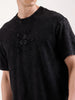 Washed Embroidery Patch T-Shirt   |  Black
