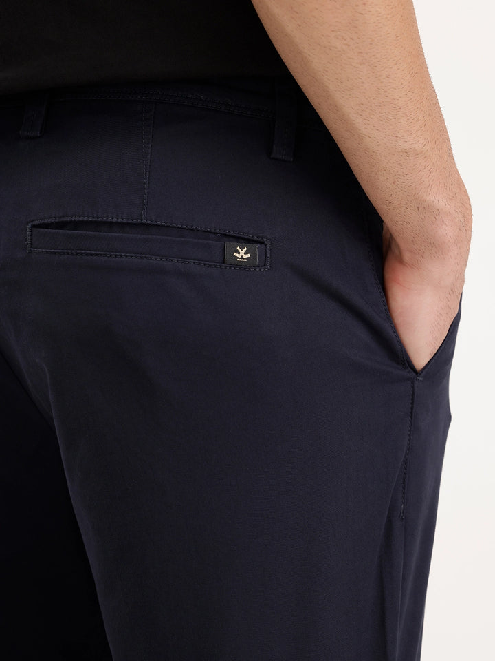 Solid Straight Fit Trouser | Navy Blue