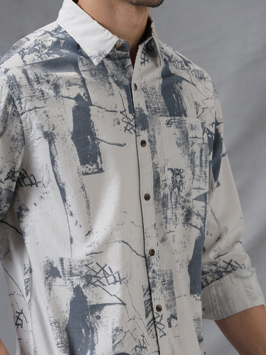 Printed Abstract Grey AOP Shirt