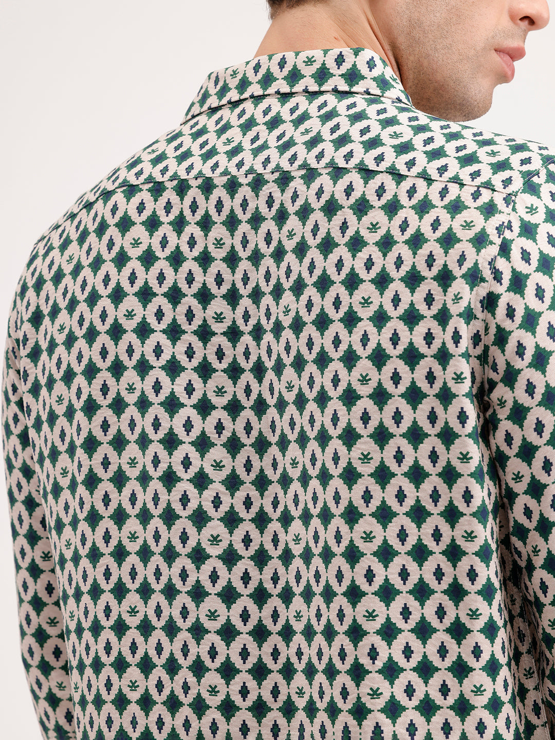 Slim Fit AOP Full Sleeve Shirt | Green