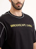 Oversized Placement Printed T-Shirt | Black
