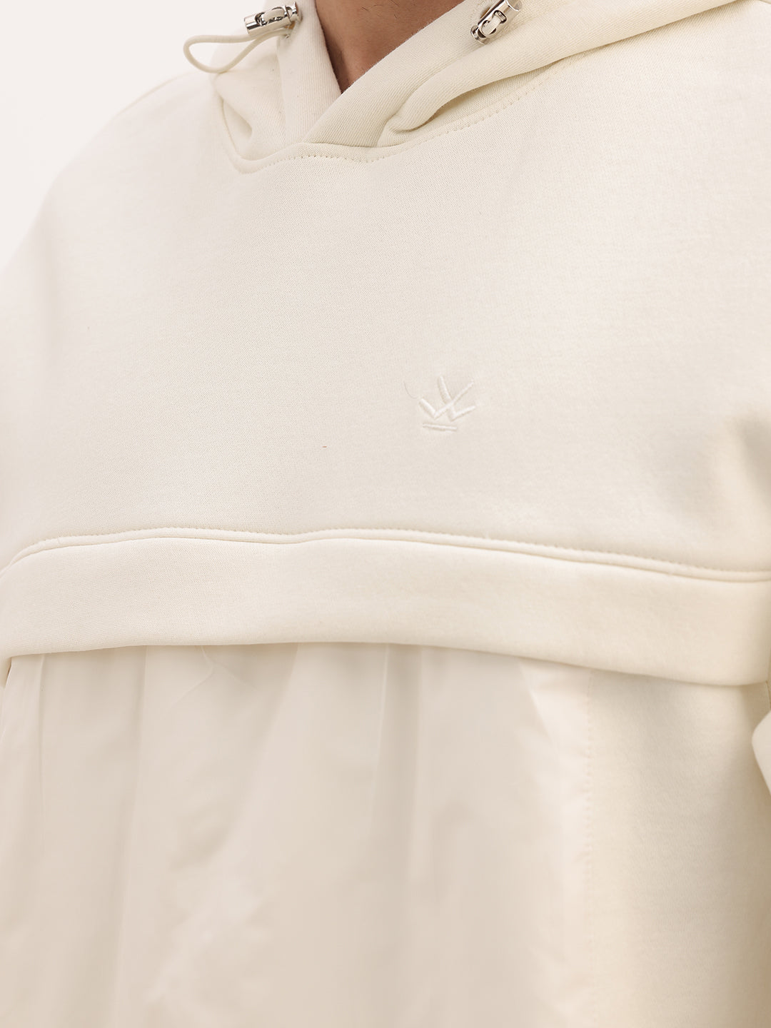 Solid Oversized Fit Hooded Sweatshirt | Off White