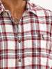 Slim Fit Embroidered Detail Checkered Shirt | Red