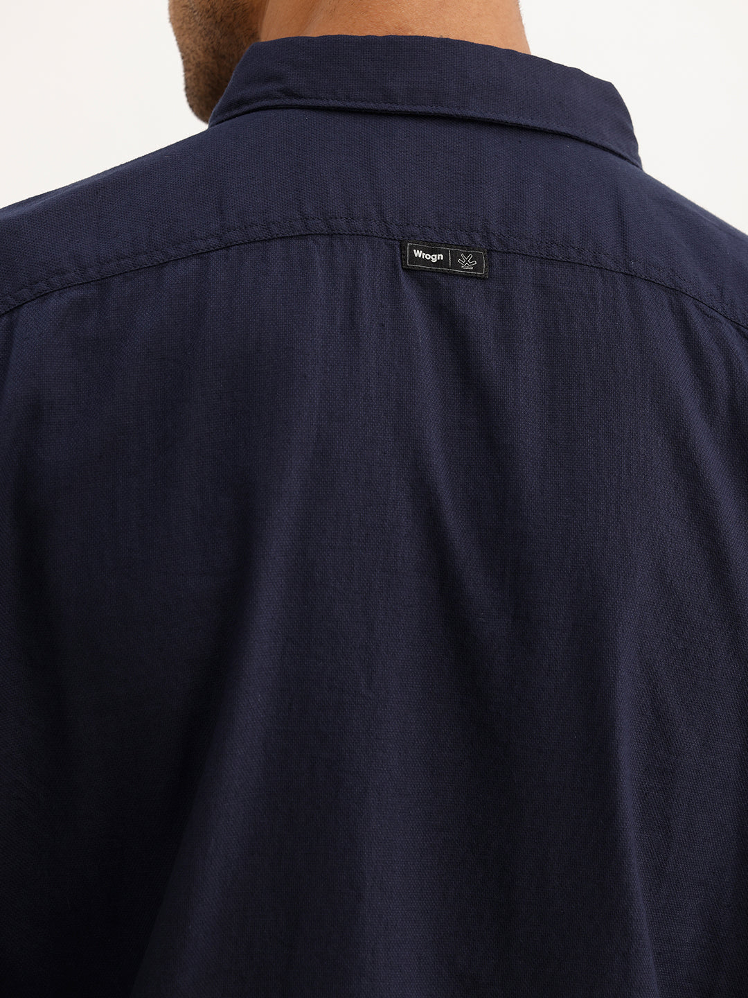 Solid Regular Fit Full Sleeve Shirt | Navy Blue