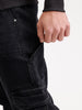 Solid Relaxed Fit Denim Cargo  | Black