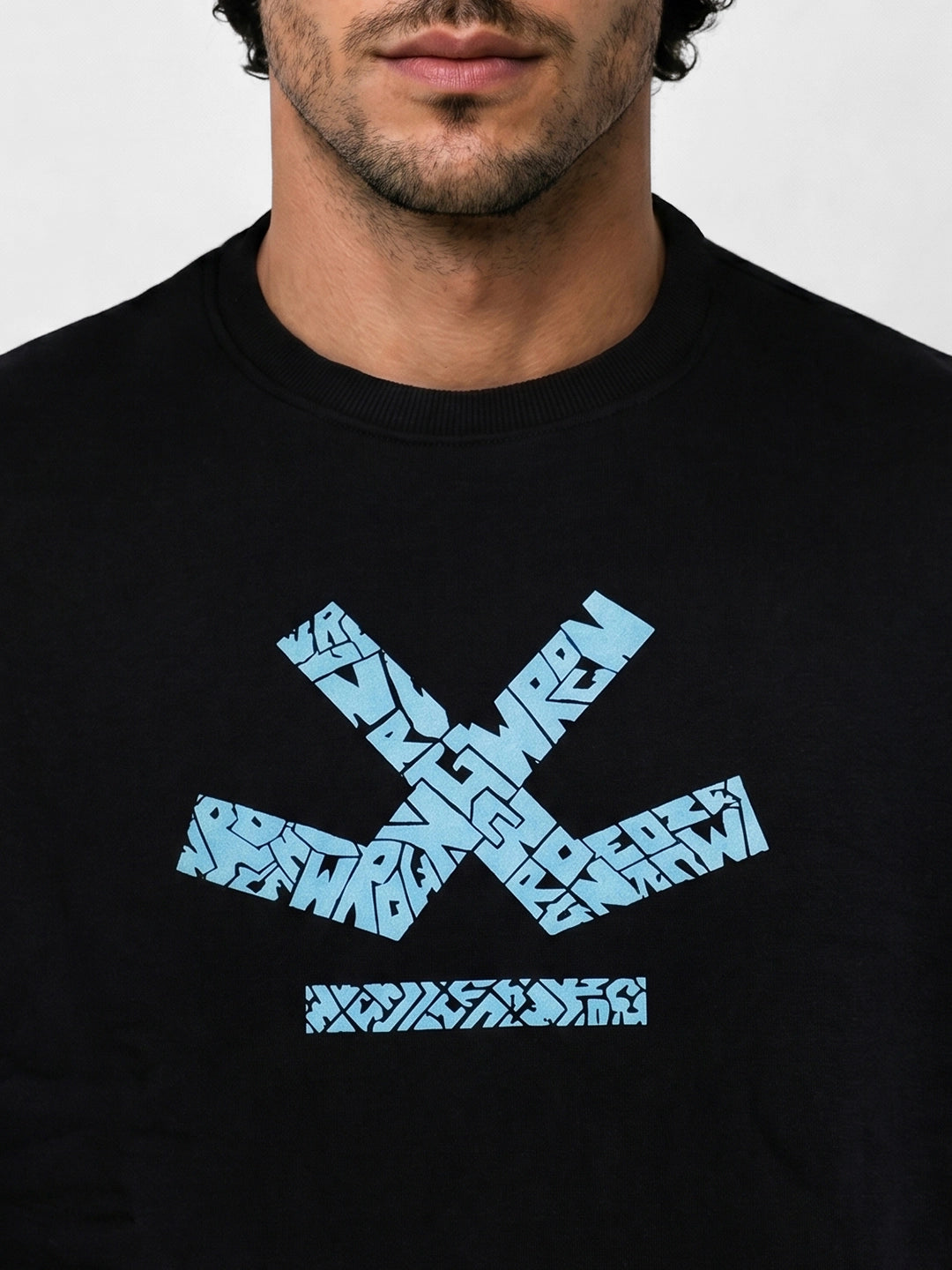 Comfort Fit Placement Printed T-Shirt | Black