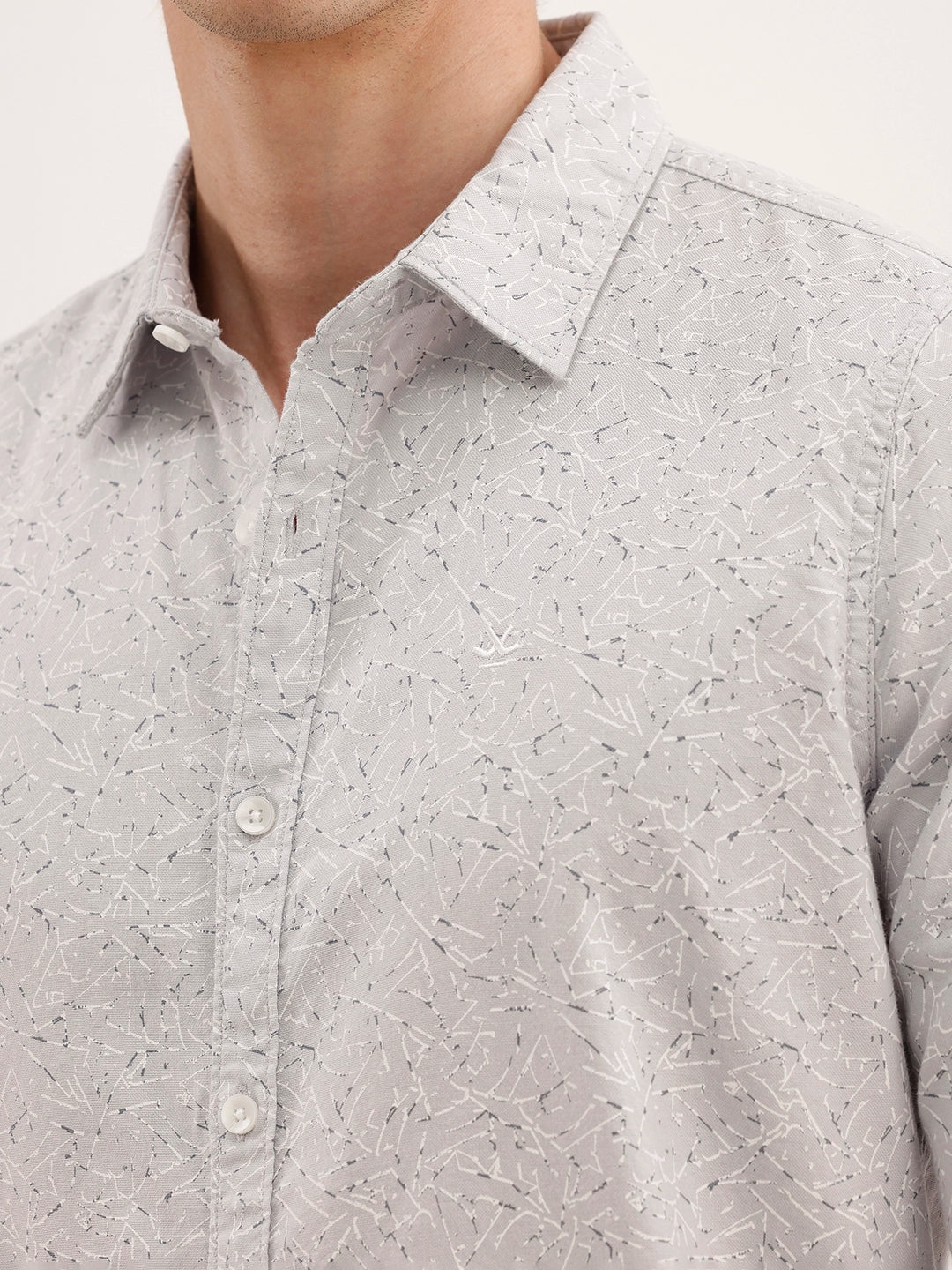 Regular Fit AOP Full Sleeved Shirt | Grey