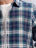 Slim Fit Cotton Indigo Twill Check Shirt | Green