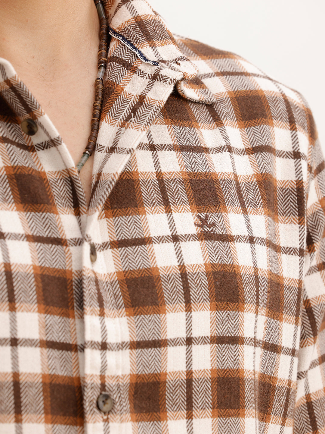 Slim Fit Full Sleeve Checkered Shirt | Brown | WSH02FSSL0324S