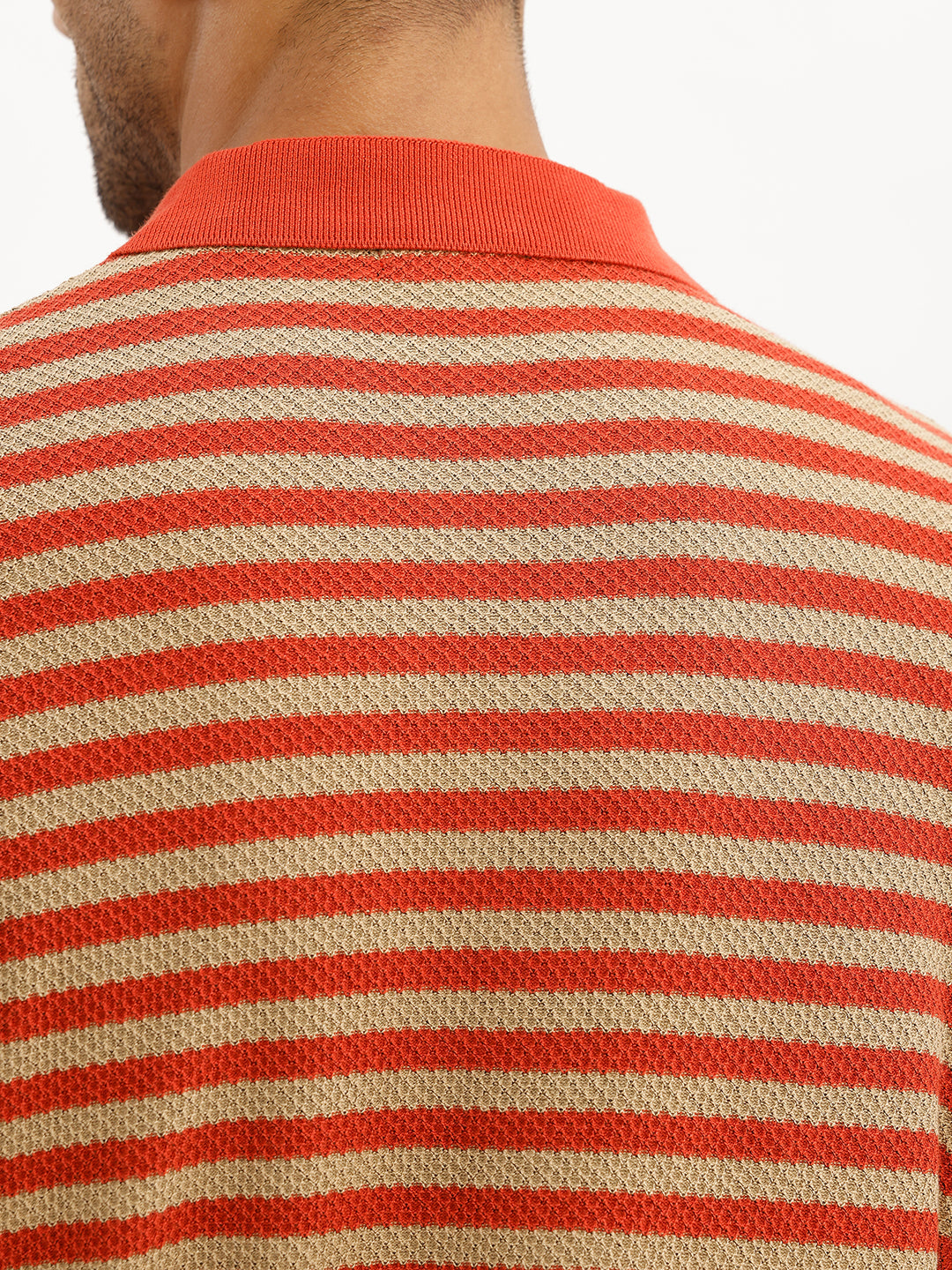 Textured Slim Fit Flatknit Polo T-Shirt | Beige