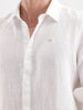Solid Slim Fit Linen Blend Shirt  | White