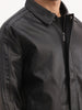 Solid Comfort Fit Zipper Jacket | Black