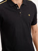 Slim Fit Raglan Collar Polo T-Shirt | Black