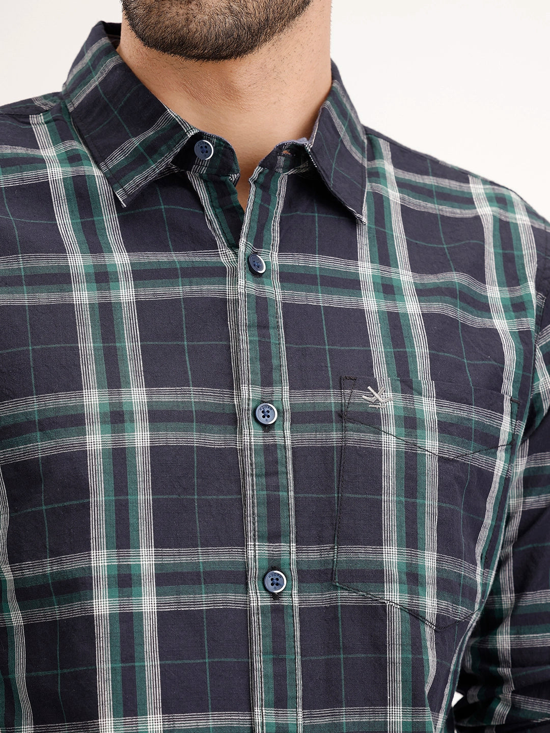 Regular Fit Checkered Shirt | Green
