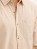 Solid Regular Fit Full Sleeve Shirt | Beige
