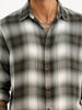 Slim Fit Full Sleeve Checkered Shirt | Green