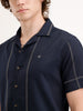 Resort Collar Slim Fit Shirt | Navy Blue