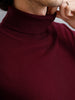 Turtle Neck Full Sleeve T-Shirt | Maroon