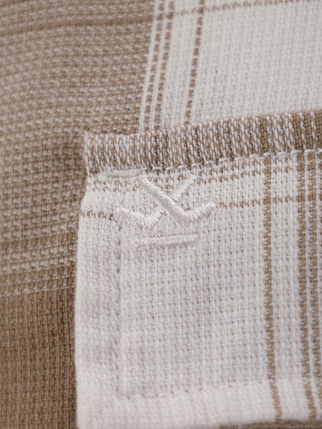 Classic Double Pocket Checkered Shirt | Beige