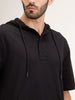 Solid Oversized Hooded T-Shirt | Black