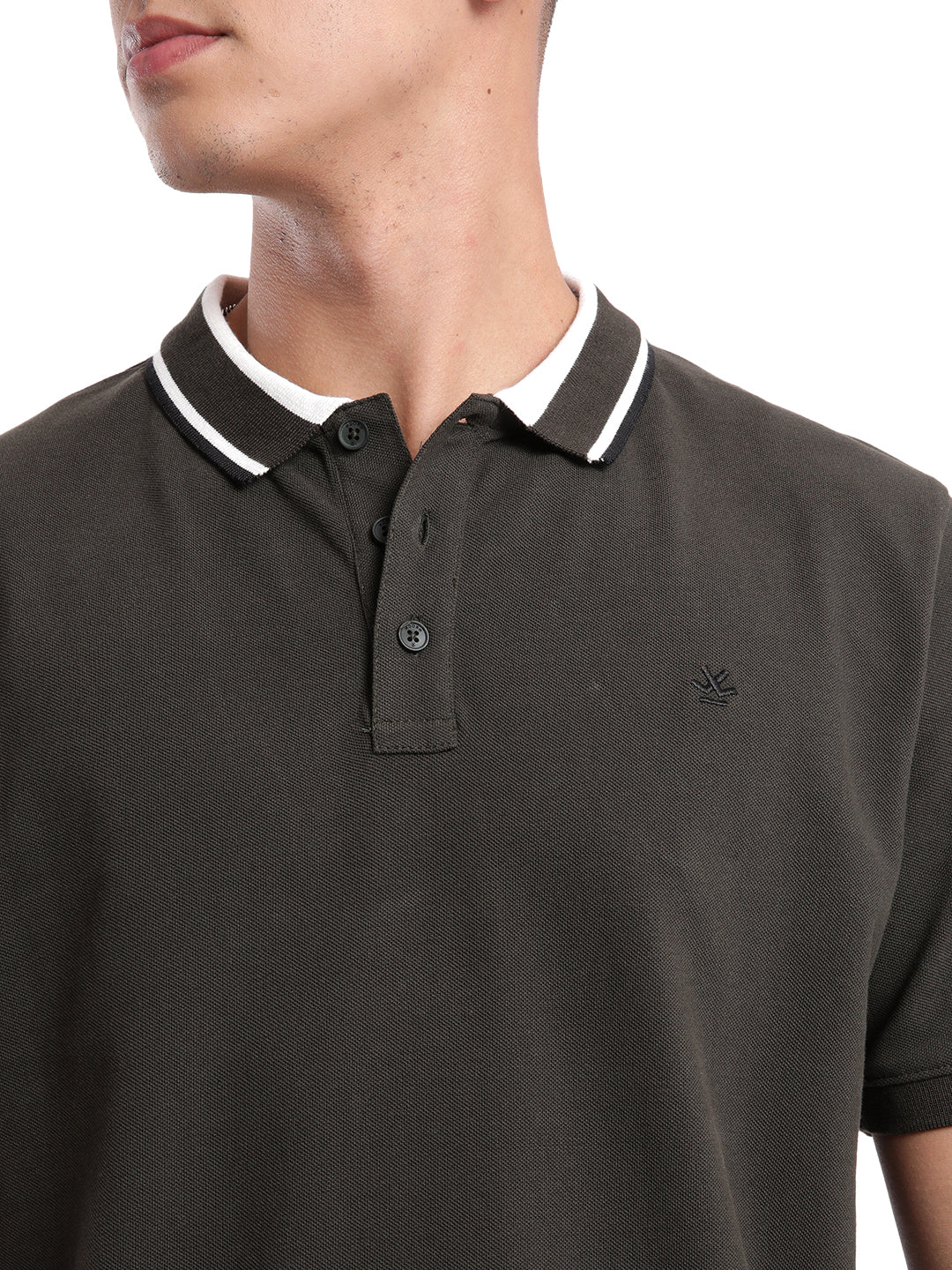 Elite Olive Contrast Collar Polo T-Shirt