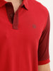 Slim Fit Panel Printed Polo T-Shirt | Rust