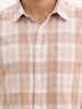 Slim Fit Checkered Full Sleeve Shirt | Beige