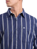 Elite Navy Full Sleeve Striped Shirt