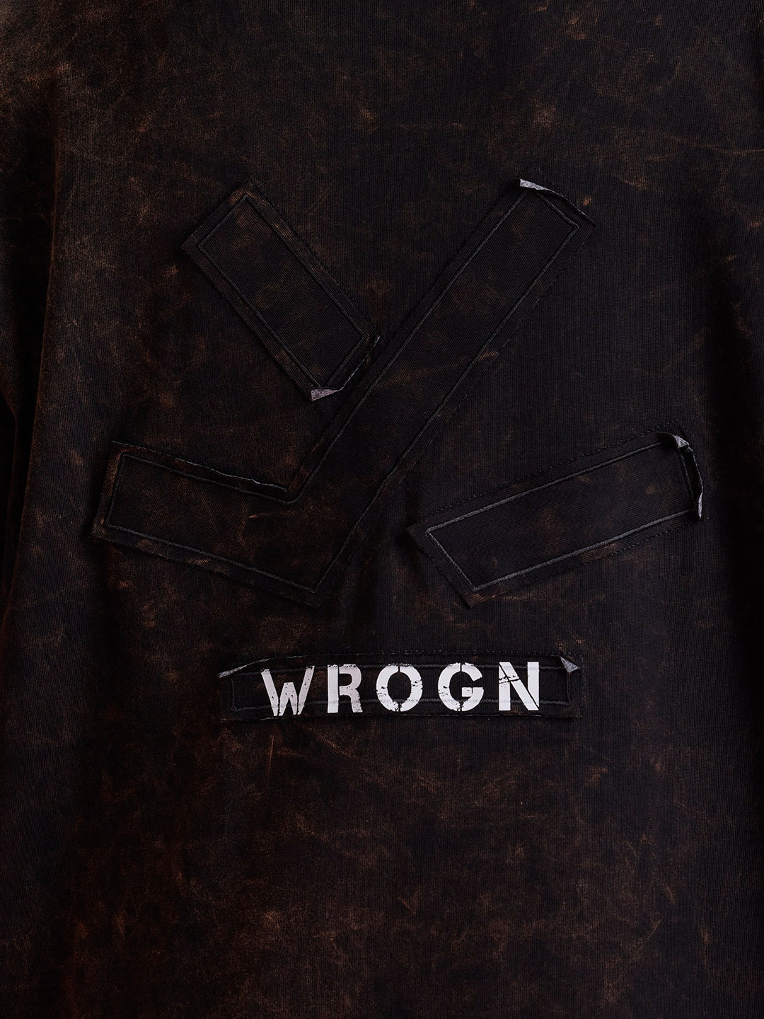 Washed Oversized Fit Tee With Logo Embroidery Patch | Black
