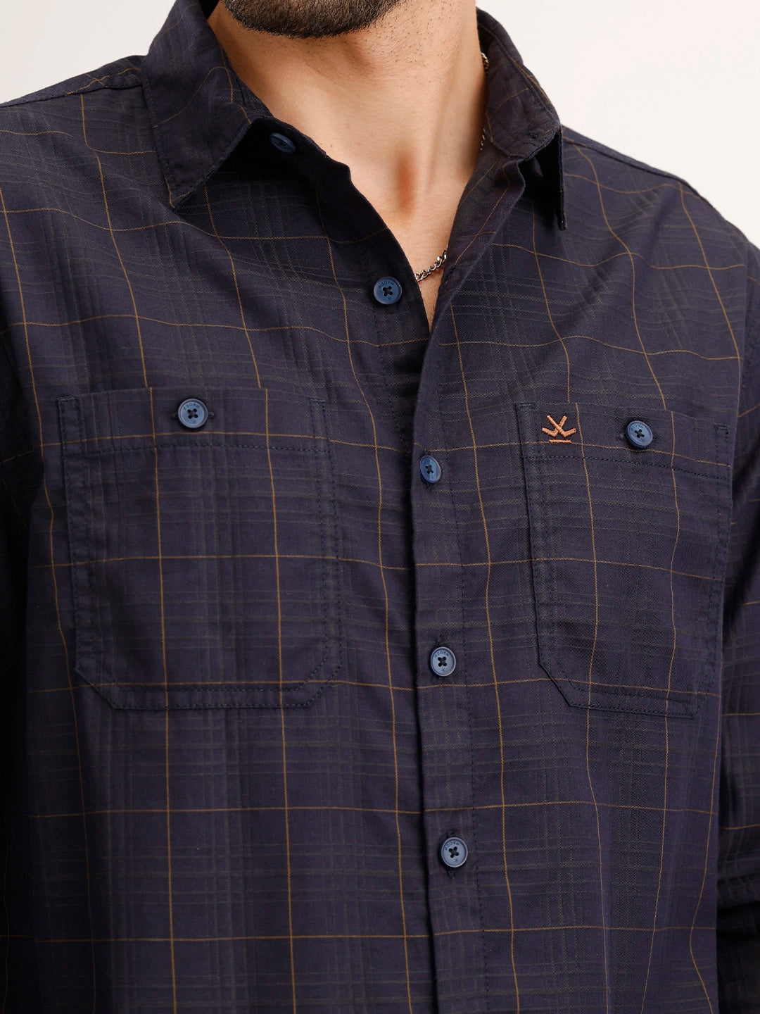 Comfort Fit Double Pocket Shirt | Blue