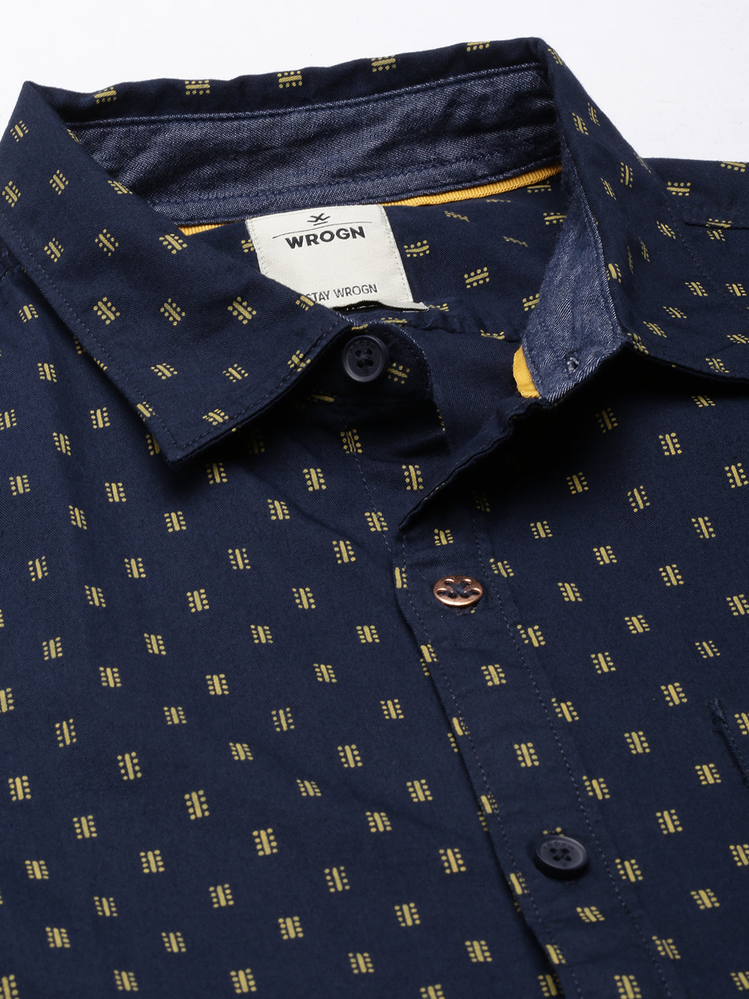 AOP Classic Navy Blue Cotton Shirt