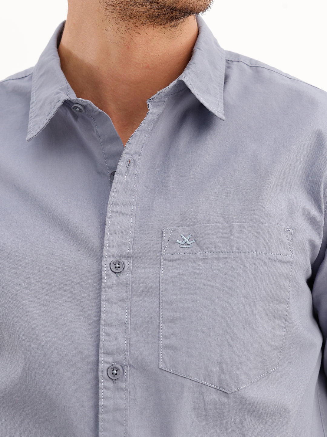 Solid Regular Fit Full Sleeve Shirt | Grey | WWSH9149F