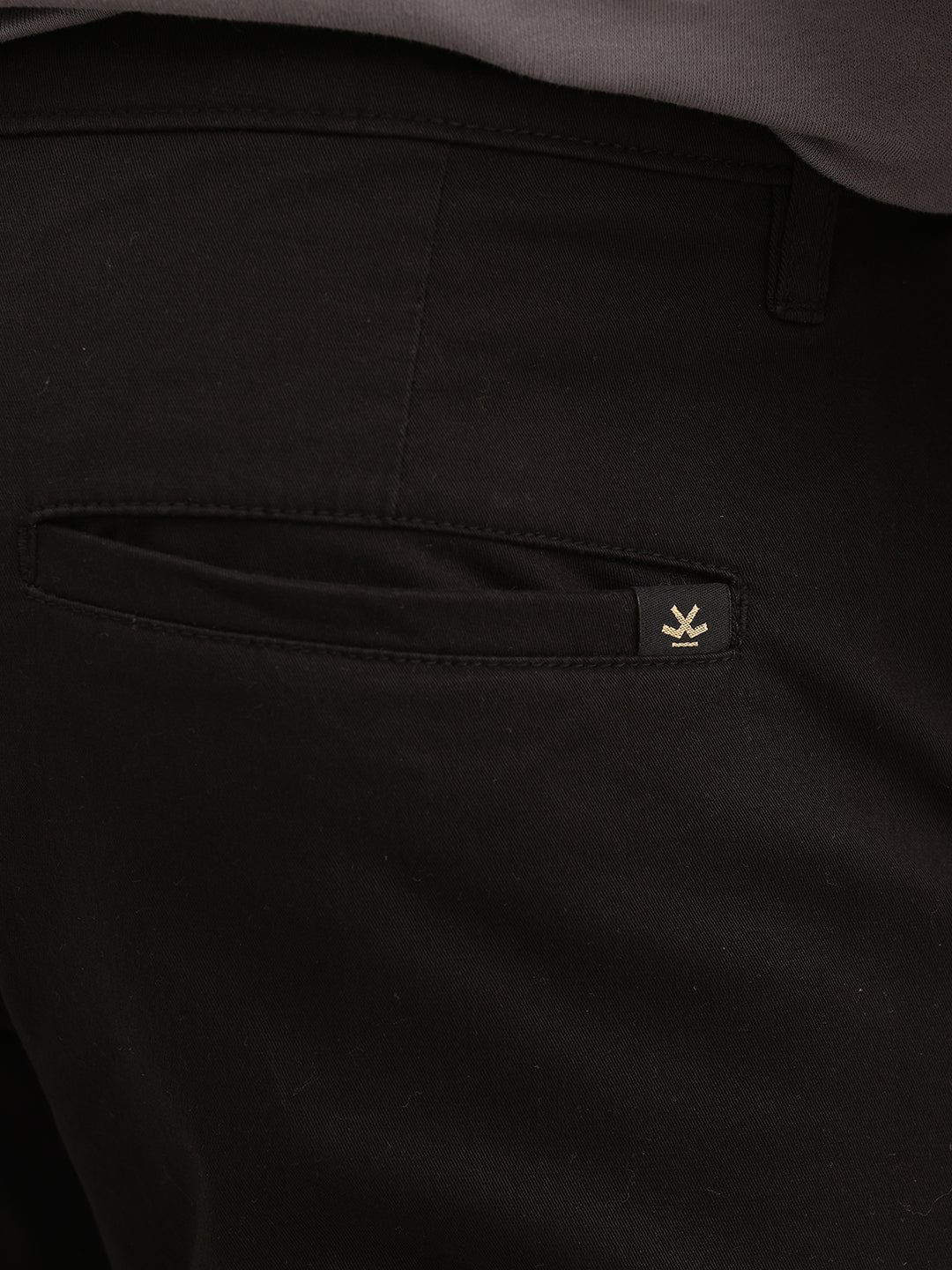 Solid Straight Fit Cargo Trousers | Black