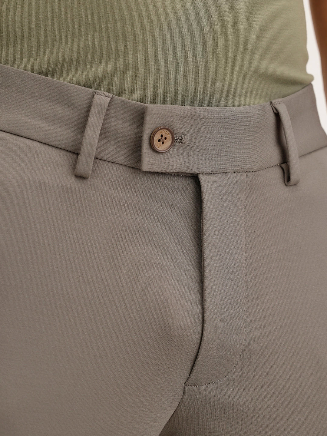Slim Fit Solid Trouser | Green