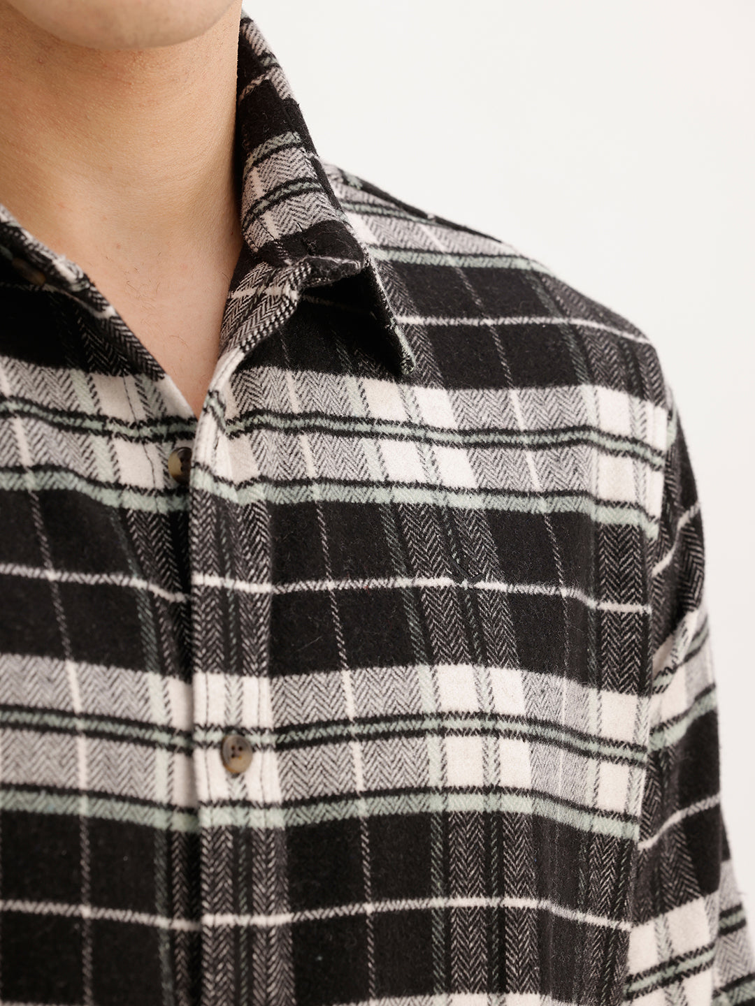 Slim Fit Full Sleeve Checkered Shirt | Black | WSH02FSSL0332S