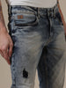 Ripped Patch Washed Jeans