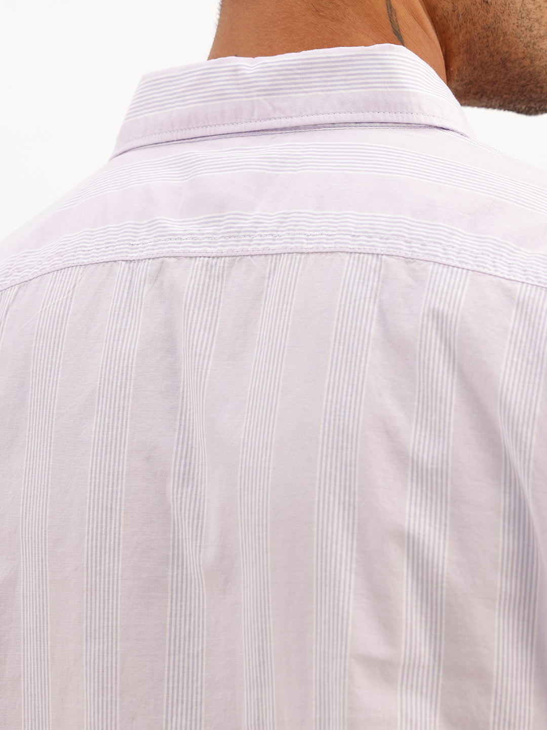 Striped Slim Fit Full Sleeve Shirt | Purple