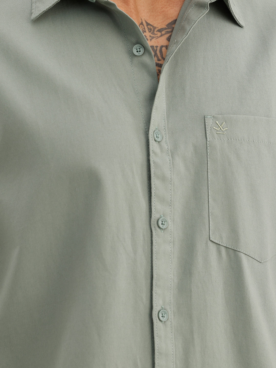Solid Regular Fit Full Sleeve Shirt | Light Green