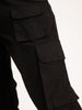 Straight Fit Textured Cargo Trouser | Black