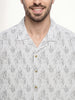 Comfort Fit AOP Half Sleeve Shirt | White