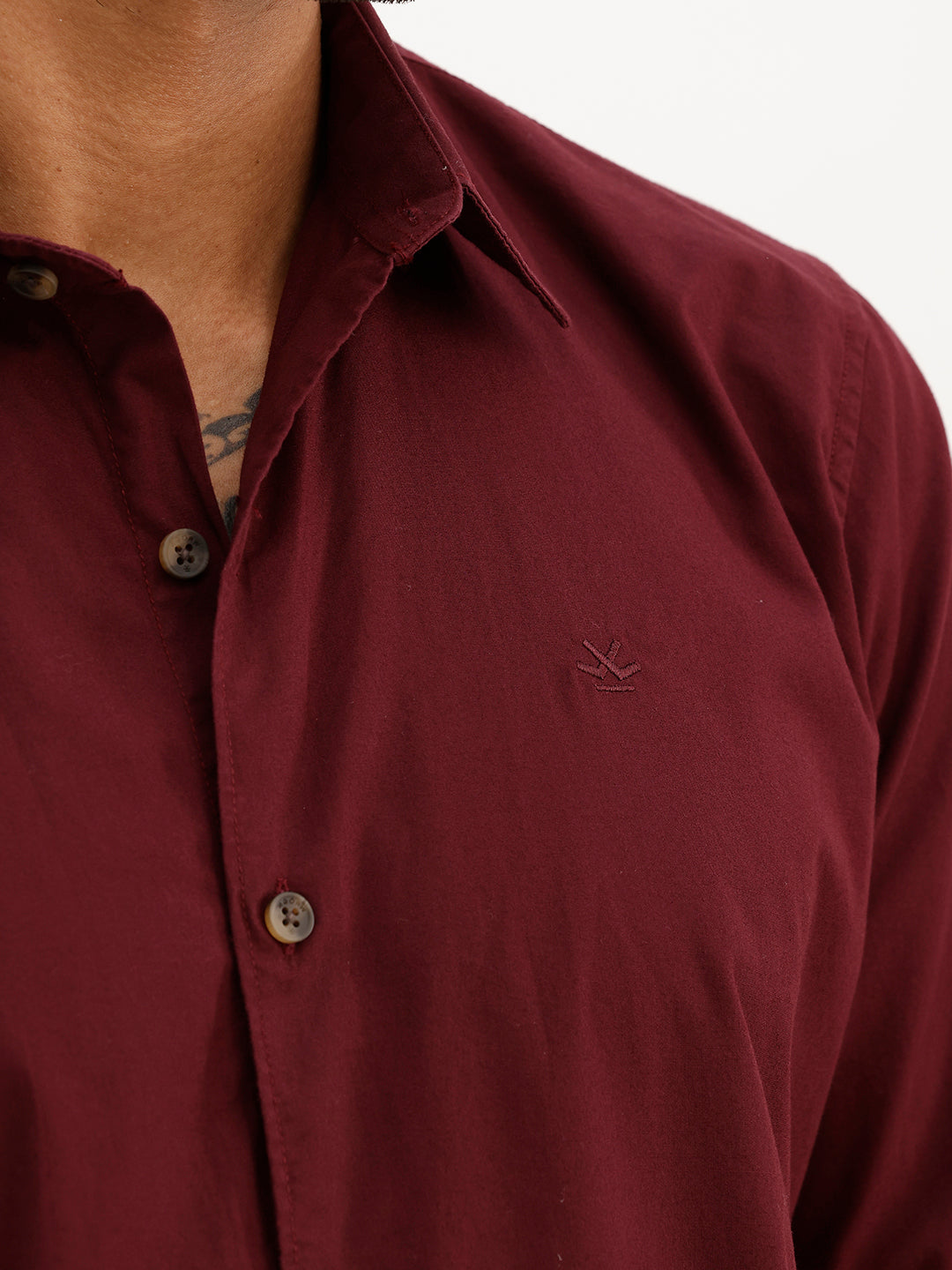 Solid Slim Fit Full Sleeve Shirt | Wine | WSH02FSSL0318S